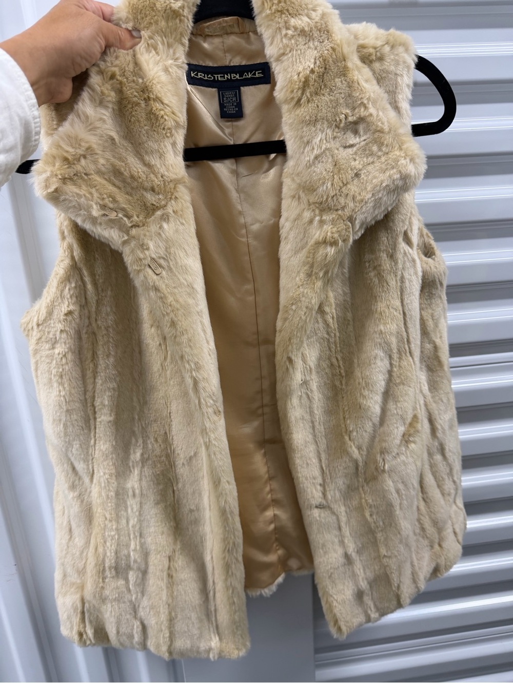 Kristen Blake Beige Faux Fur Vest